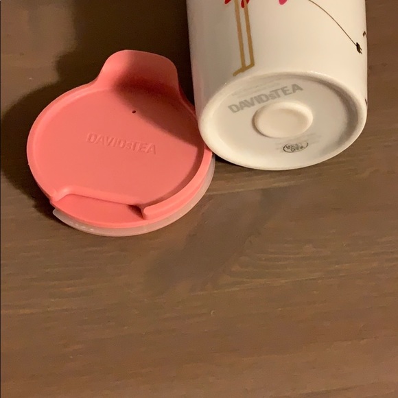 David’s Tea Pink and White Flamingo Ceramic To-Go Cup - Picture 7 of 7